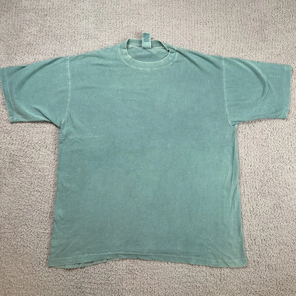 90s Vintage GAP T Shirt Made in USA Mens M Blue Teal Washed Casual Basic Tee